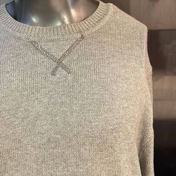 XL Chaps Denim super soft gray v-neck long sleeve crew neck 100% cotton sweater - Picture 5 of 11